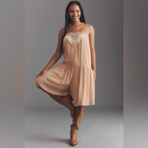 Anthropologie Lace Square-Neck Romper